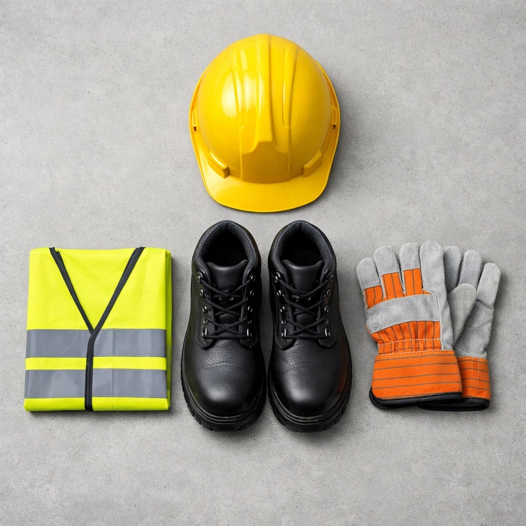 Hard Hat and Hi Viz Vest
